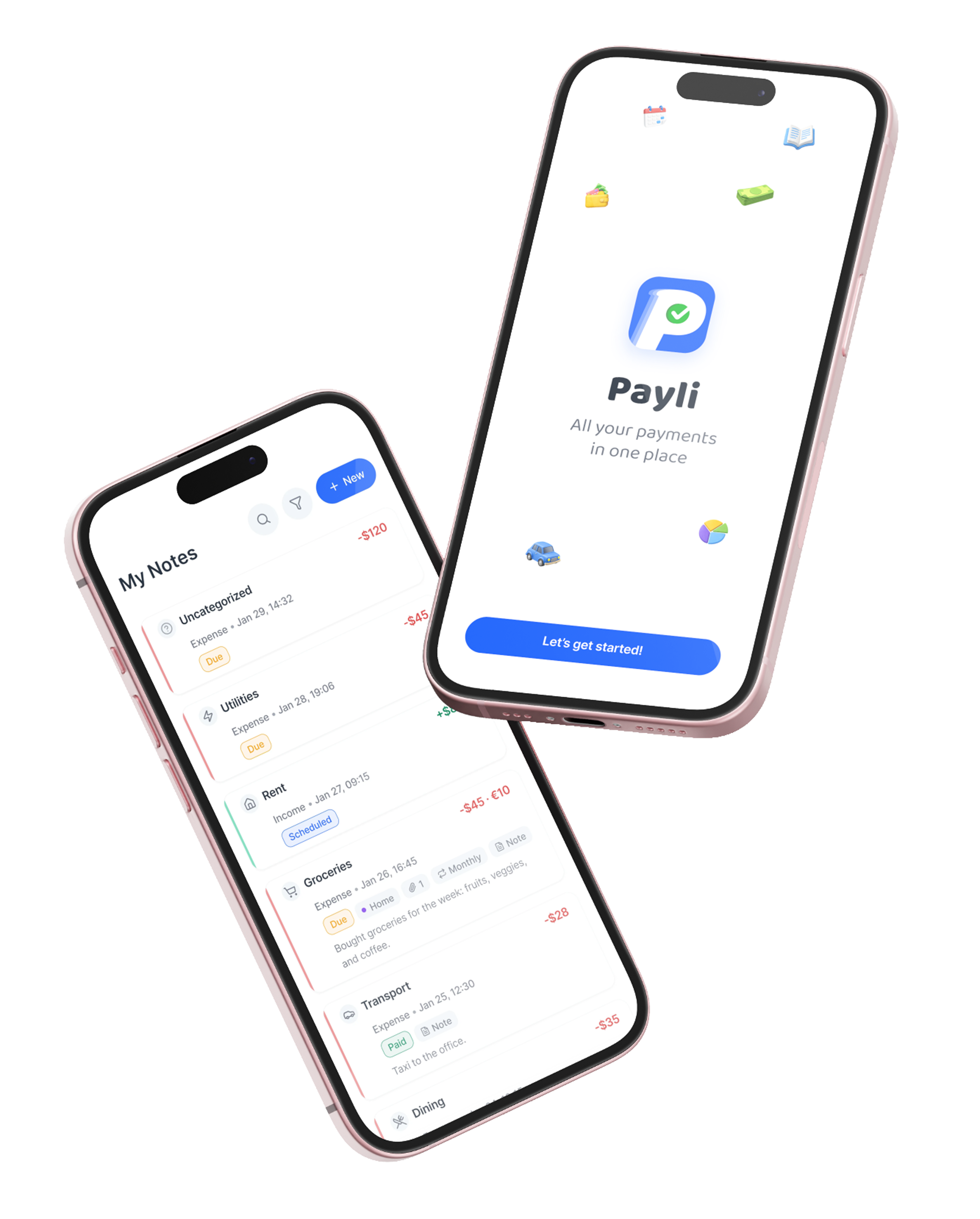 Payli app screens overview